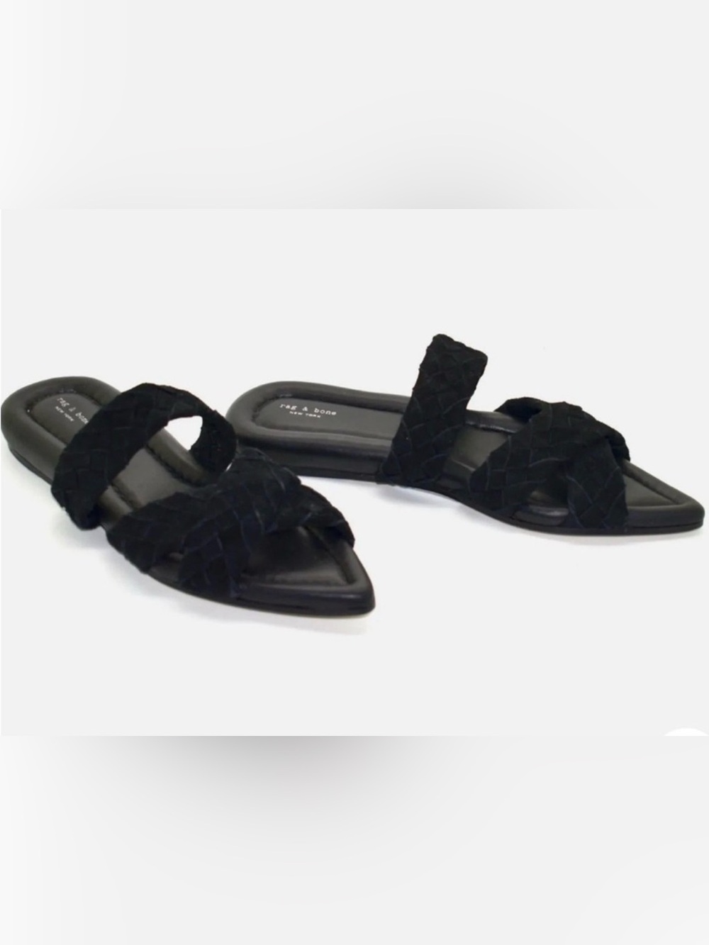 Rag and bone Lewis black suede braided sandals size 6.5/36.5